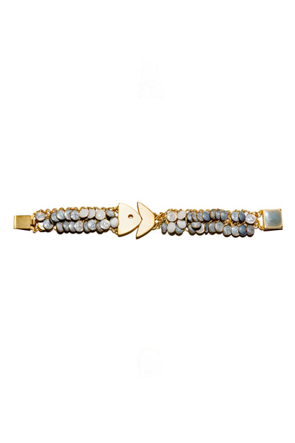 Pulsera Raspa vestida de fiesta baño de oro 24 ct esmaltada a mano