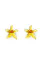 Large matte gold Flowers earring 24ct gold plated
