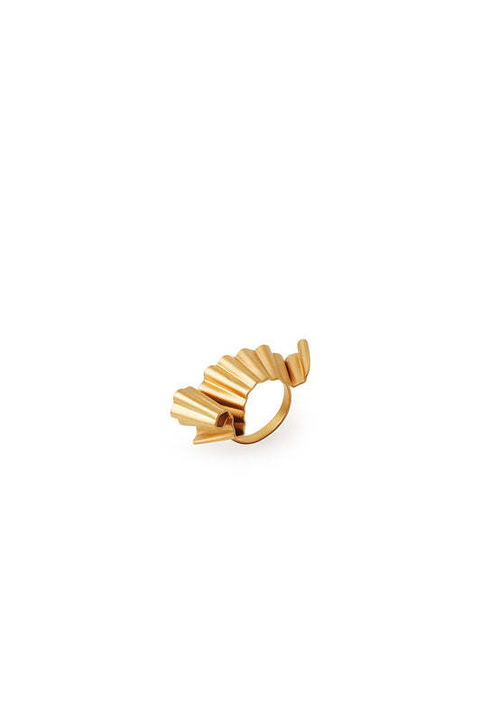 Magdalenas ring matte gold plated in 24ct gold