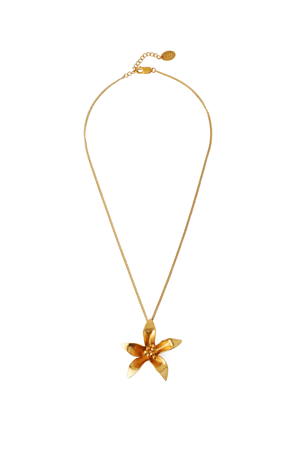 Matte gold flower pendant 24ct gold plated