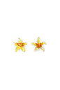 Small matte gold Flowers earring 24ct gold plated