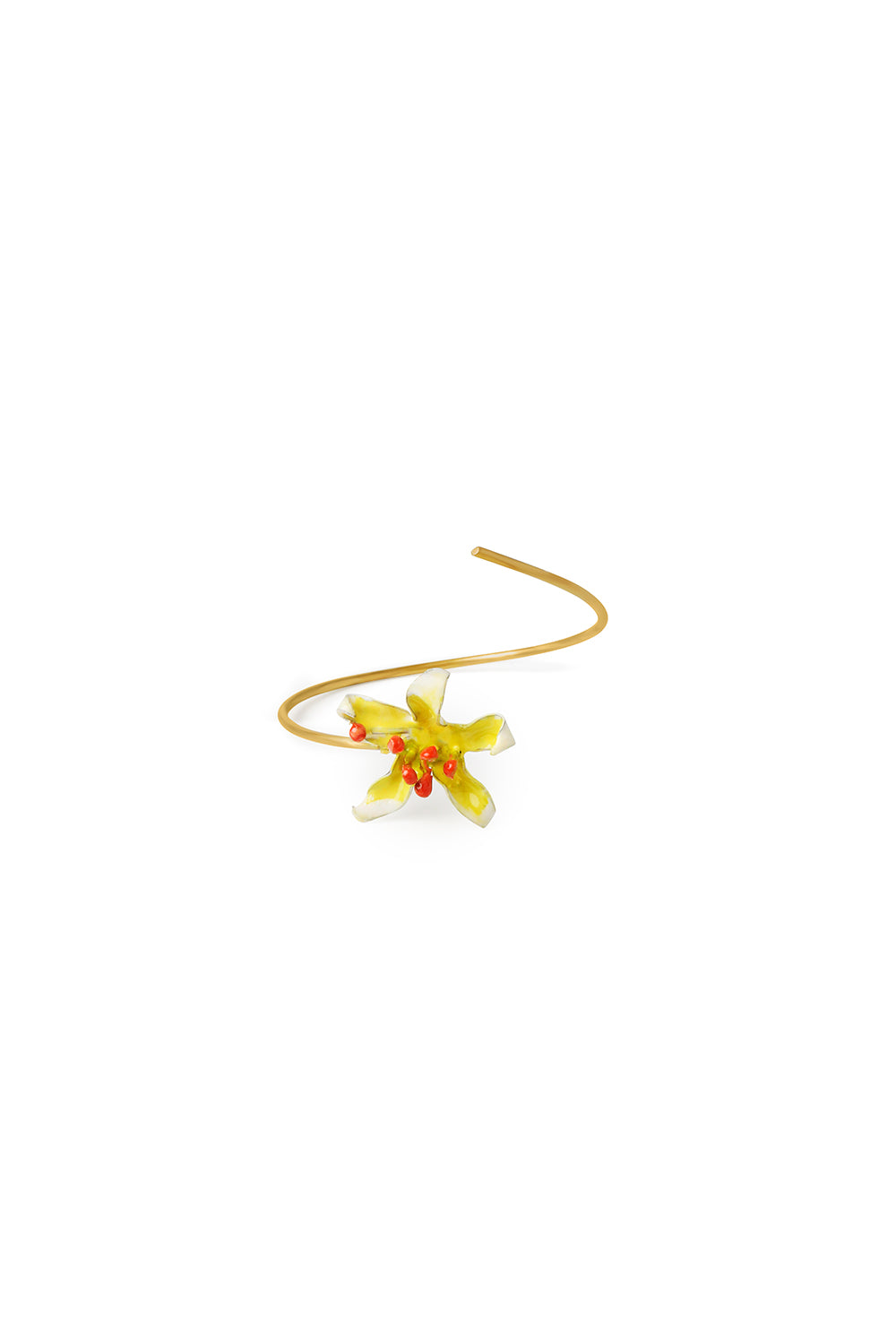 Pulsera pequeña Flores dorado mate baño en oro 24ct