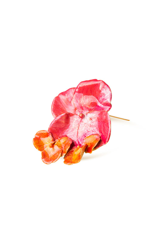 Petite broche fleur Havane dorée ou émaillée