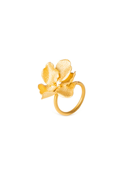 Anillo pequeño flor Habana dorado o esmaltado