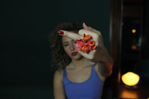 Anillo grande flor Habana