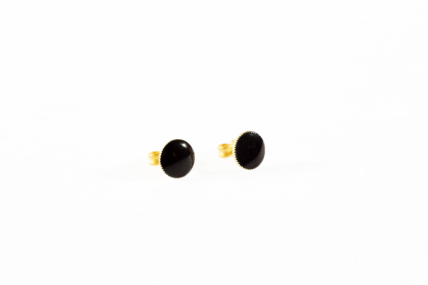 Round Mini Earrings 24ct Gold plated hand enamel in various colors