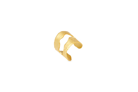 Anillo Ancho Barefoot on the Beach ajustable baño de oro 24 ct