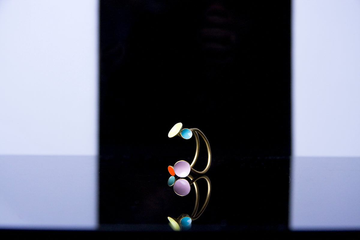Anillo Face esmaltado a mano