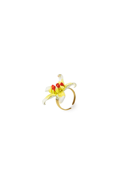 Anillo pequeño Flores esmaltado a mano, detalle 3
