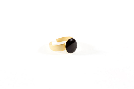 Anillo redondo baño de oro 24 ct esmaltado a mano, detalle 2