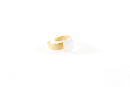 Anillo redondo baño de oro 24 ct esmaltado a mano, detalle 4