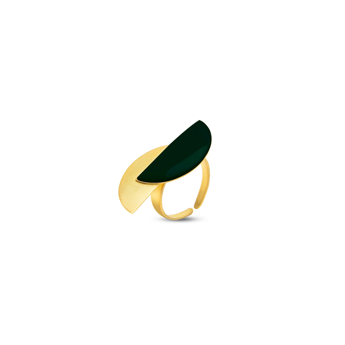 Anillo S Java ajustable Dorado esmaltado a mano, detalle 5