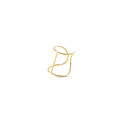 Anillo Tube L baño de oro 24 ct dorado pulido