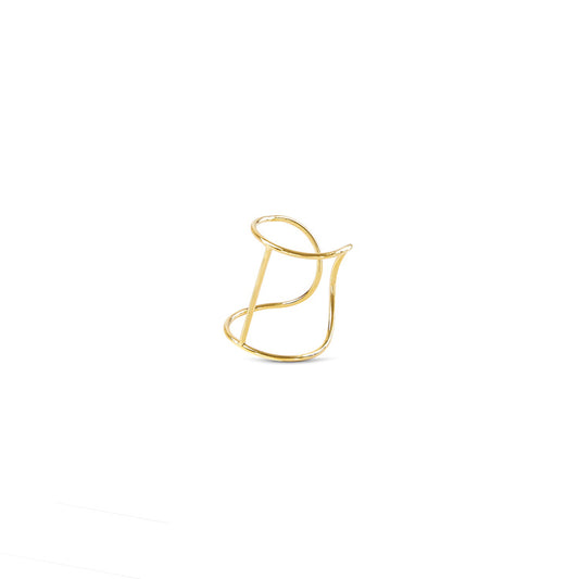 Anillo Tube L baño de oro 24 ct dorado pulido