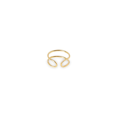 Anillo Tube S baño de oro 24 ct dorado pulido