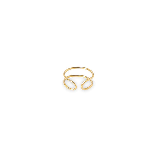 Anillo Tube S baño de oro 24 ct dorado pulido