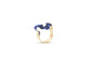 Anillo W lazo baño de oro 24 ct mate esmaltado a mano, detalle 5