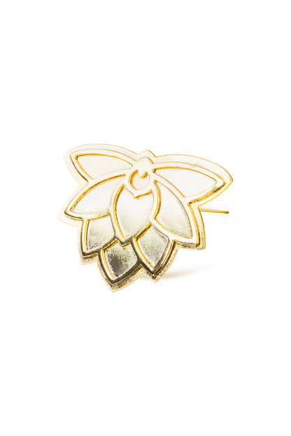 Broche Manila Flor de loto dorado, detalle 3