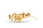 Broche W Lazo baño de oro 24 ct mate esmaltado a mano, detalle 3