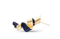 Broche W Lazo baño de oro 24 ct mate esmaltado a mano, detalle 4