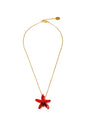 Colgante Flores dorado mate baño de oro 24 ct esmaltado a mano, detalle 2