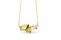 Colgante W lazo baño de oro 24 ct mate esmaltado a mano, detalle 4