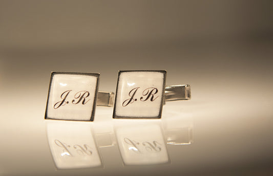 Gemelos personalizados en plata u oro envejecido