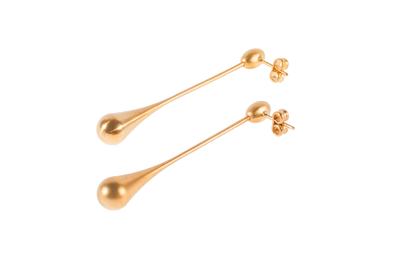 Pendientes Balance baño de oro 24 ct mate, detalle 2