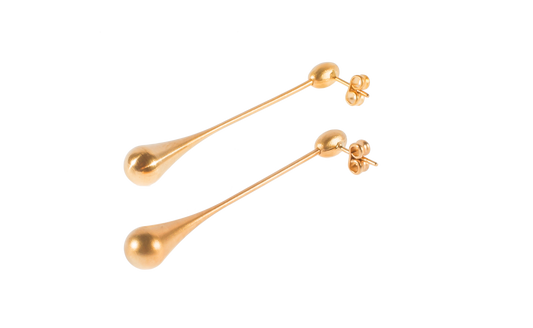 Pendientes Balance baño de oro 24 ct mate, detalle 2