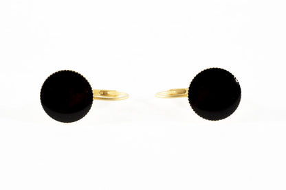 Pendientes Esmalte Redondos baño de oro 24 ct esmaltados a mano, detalle 3