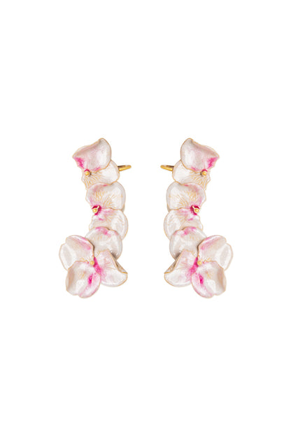Pendientes flor Climbing Habana dorado o esmaltados a mano
