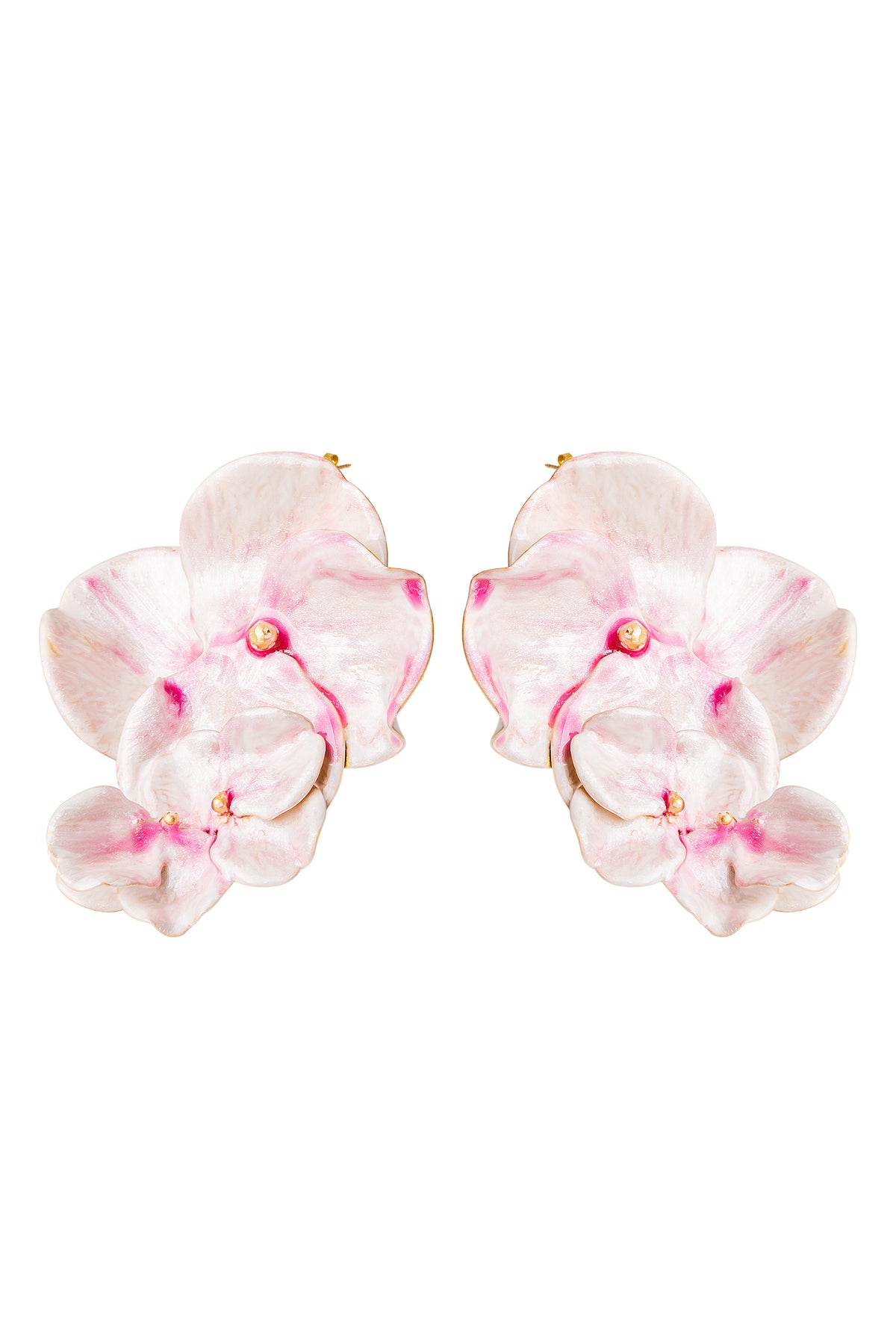 Pendientes flor grandes Habana dorados o esmaltados a mano, detalle 2