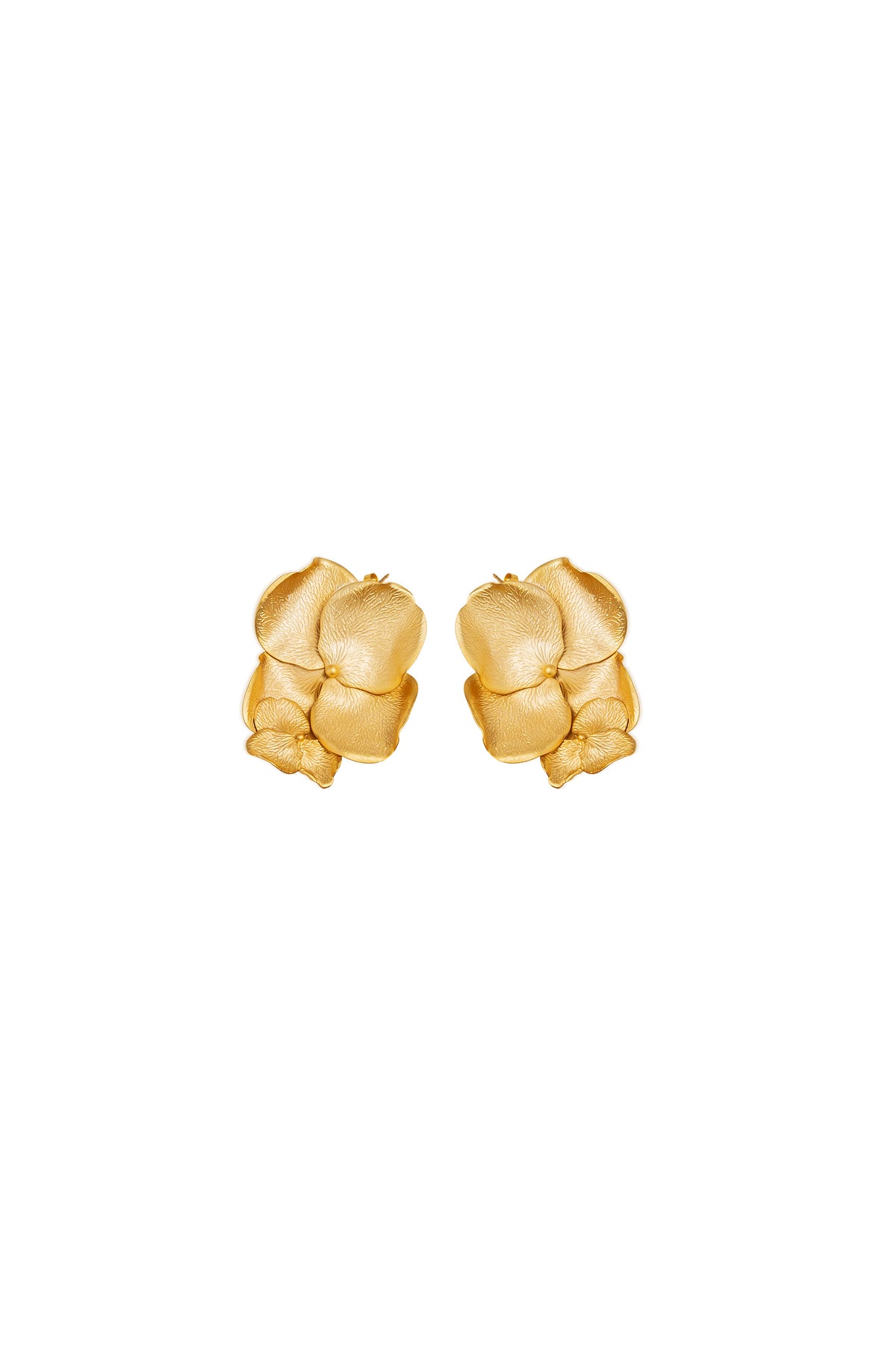 Pendientes flor grandes Habana dorados o esmaltados a mano, detalle 3