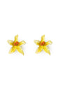 Pendientes grandes Flores esmaltados a mano, detalle 3