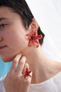 Pendientes grandes Flores esmaltados a mano, detalle 4