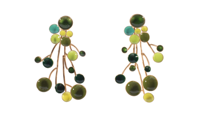 Pendientes L Face esmaltados a mano, detalle 2