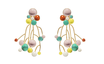 Pendientes L Face esmaltados a mano, detalle 4