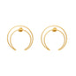 Pendientes planos Moon baño de oro 24 ct dorado