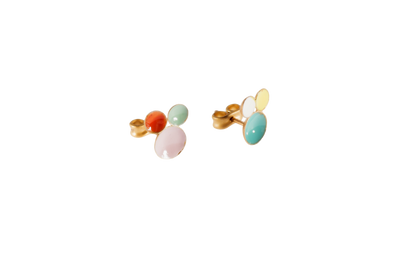 Pendientes S Face esmaltados a mano, detalle 4