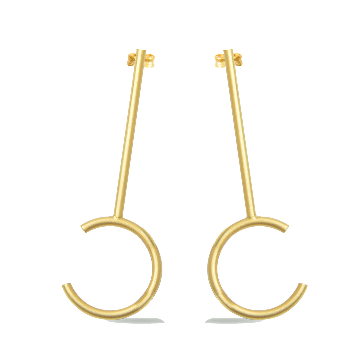 Pendientes Sumatra Largos dorado mate