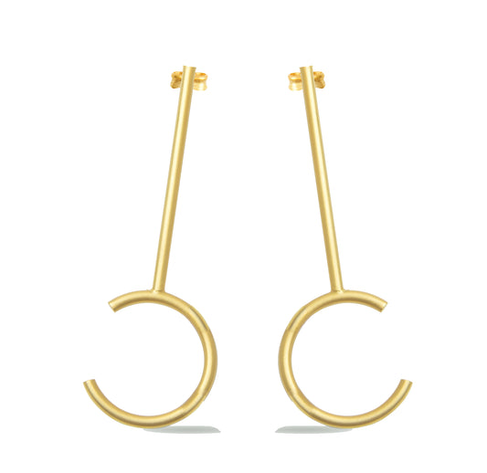 Pendientes Sumatra Largos dorado mate
