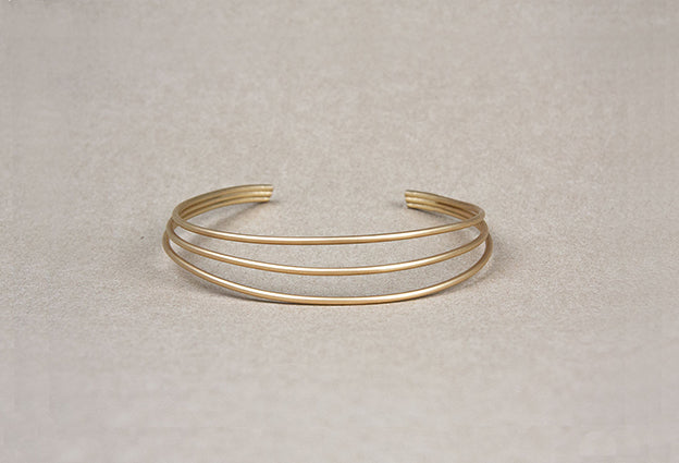 Matte gold Triple Sumatra bracelet