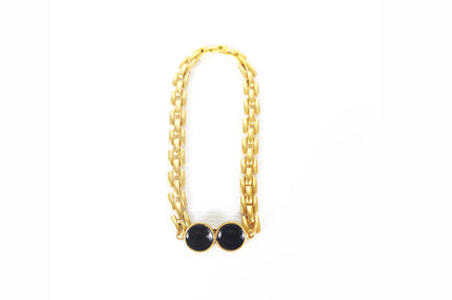 Pulsera Love fina baño de oro 24 ct con cierre de lujo y esmalte negro