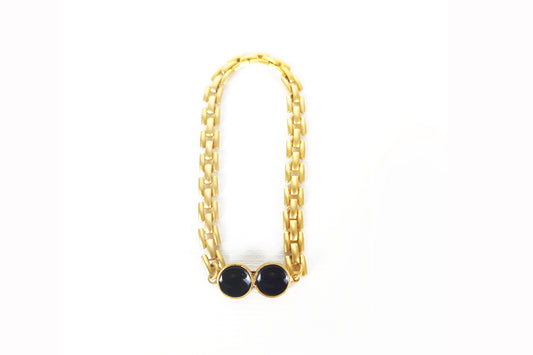 Pulsera Love fina baño de oro 24 ct con cierre de lujo y esmalte negro
