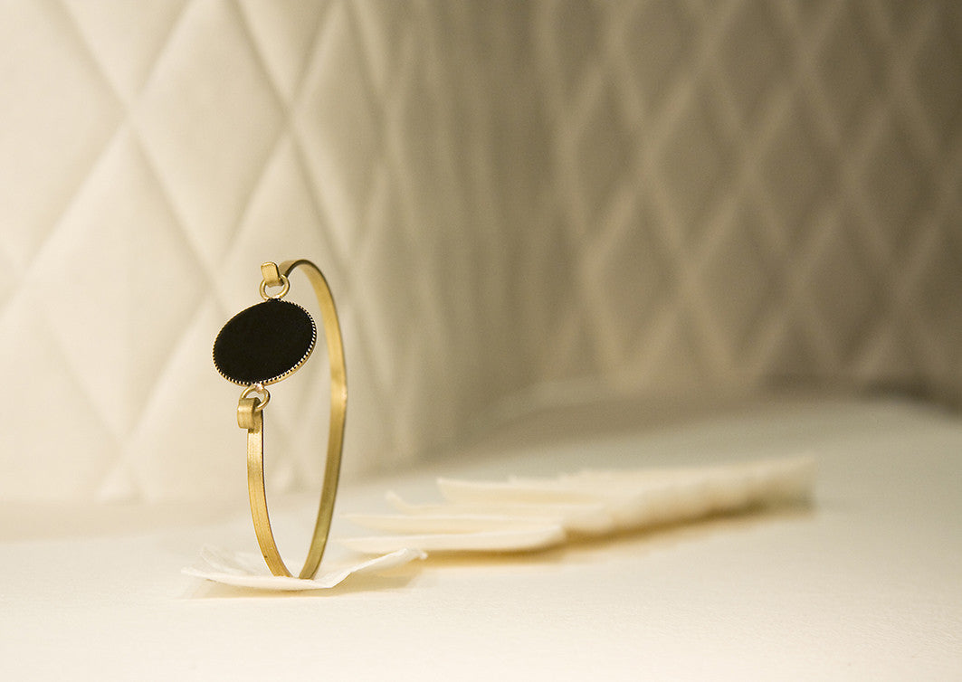 Pulsera Redonda baño de oro 24 ct y esmaltada a mano