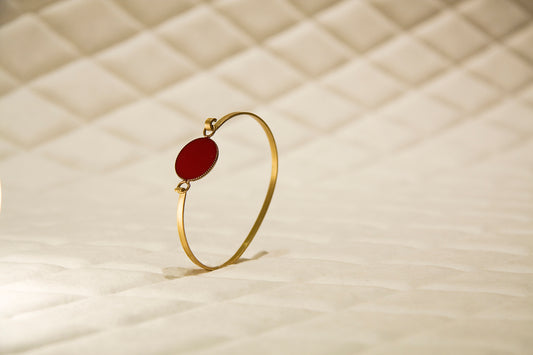 Pulsera Redonda baño de oro 24 ct y esmaltada a mano, detalle 2