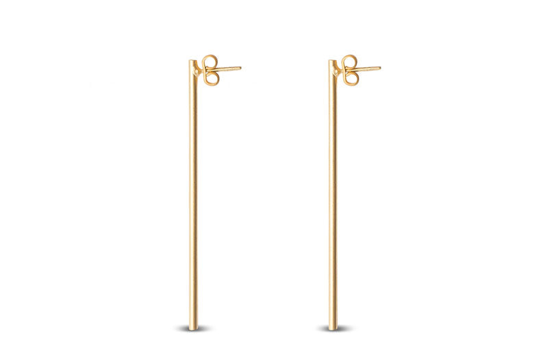 Simple earring Z 24ct gold plating matte